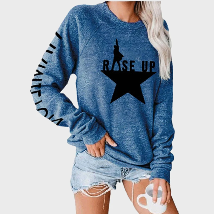 

Letter Stars Print Top Long Sleeve T-shirt Women Casual Female Tops Tee Shirts Women Clothes tshirts 2020 mujer camisetas