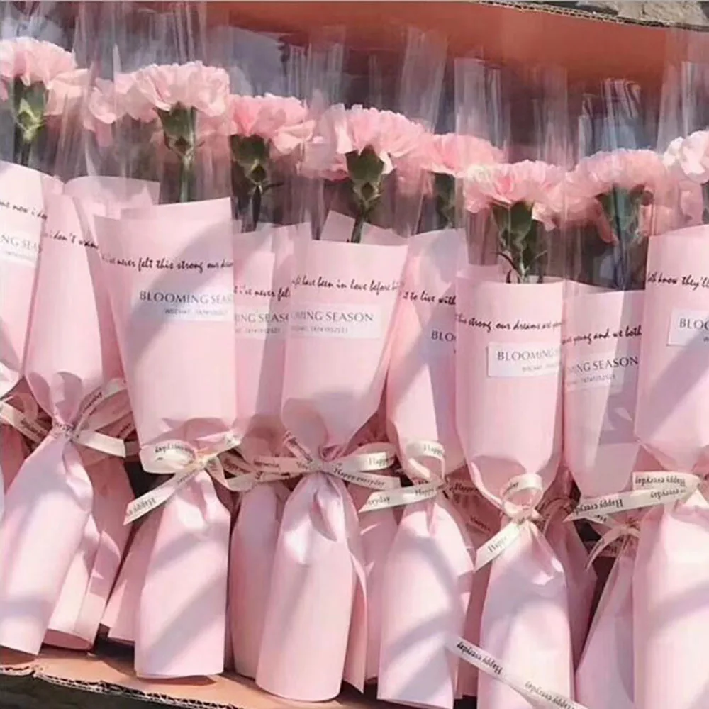 

20pcs/40pcs Pack Single Flower Packing Bag Plastic Single Gift Bag Goddess Valentine's Day Rose Package Bag For Lover Couple