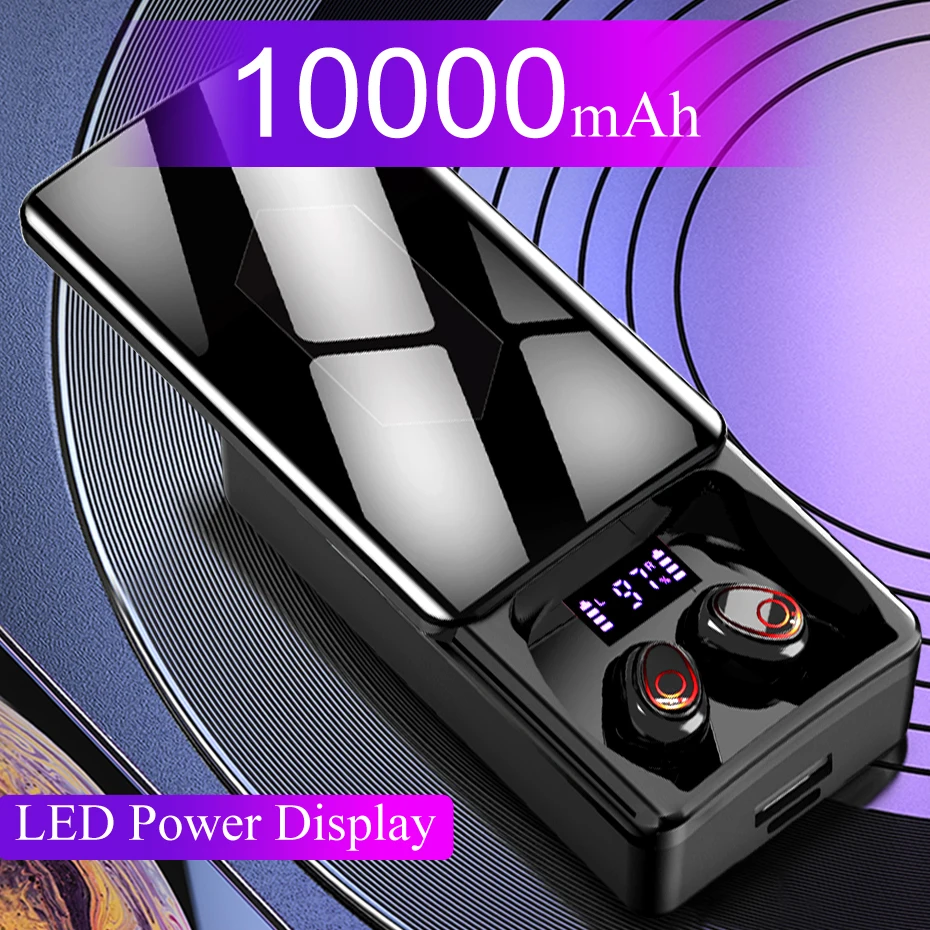 

Bluetooth 5.1 Earphones 10000mAh Charging Box Wireless Headphones 9D Stereo Sports Waterproof Earbuds Headsets With Dual Mic