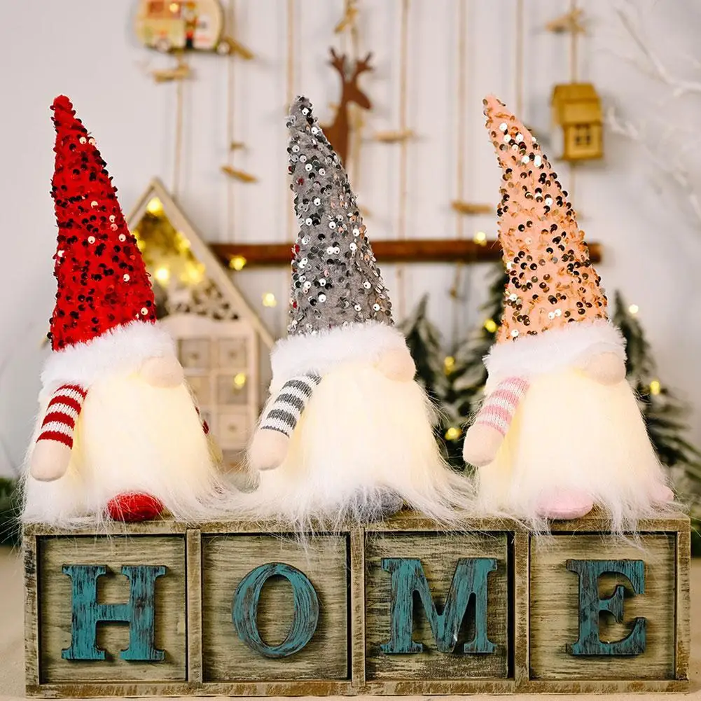 Christmas Glowing Gnome Elves Faceless Doll 2021 Merry Decorations Xmas Gifts Ornament Navidad Noel Happy New Year 202 | Дом и сад