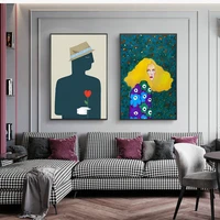 nordic art cartoon figure abstract canvas art posters and prints modern watercolor canvas paintings on the wall art pictures