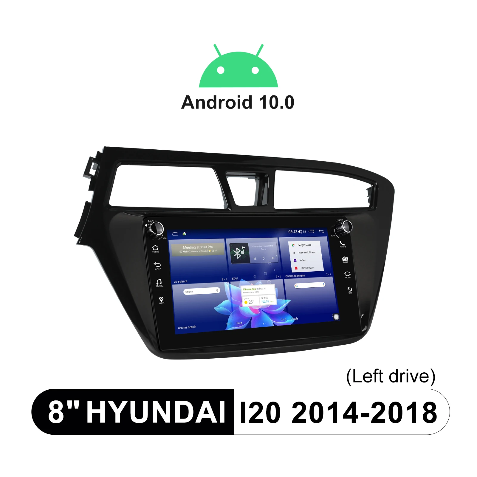 저렴한 안드로이드 10 자동차 라디오 현대 I20 2014-2018 블루투스 8 ''autoradio GPS 네비게이션 와이파이 4G 멀티미디어 플레이어 무선 Carplay