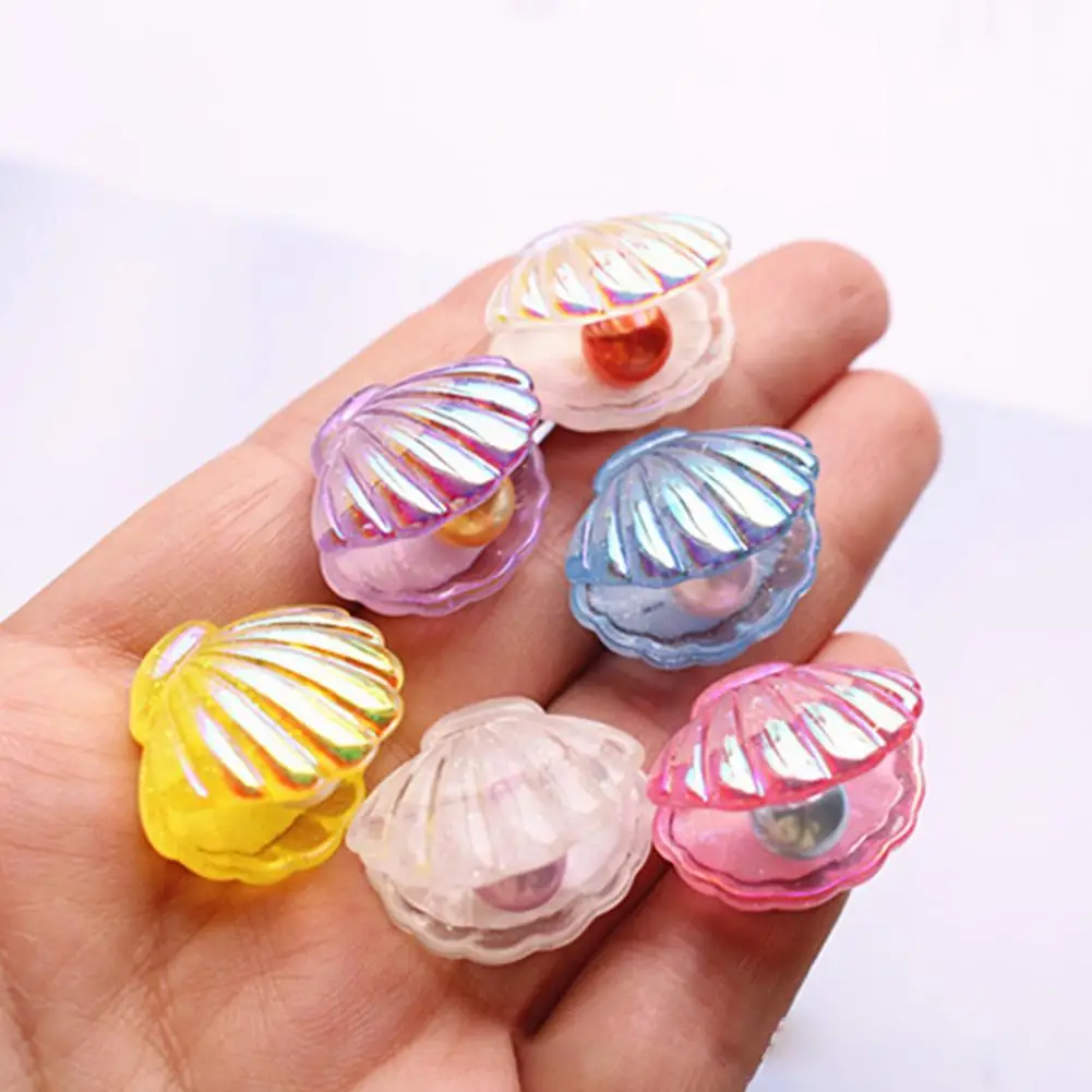

10Pcs Kawaii Cute Color Plated Pearl Shells Flat Back Resin DIY Jewelry Hair Bows Clips Craft Decoration Accessorie
