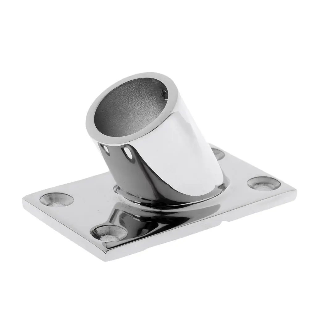 

Marine Grade 316 Stainless Steel Boat Deck Handrail Rectangular Base 60 Degree For 1'' Tube