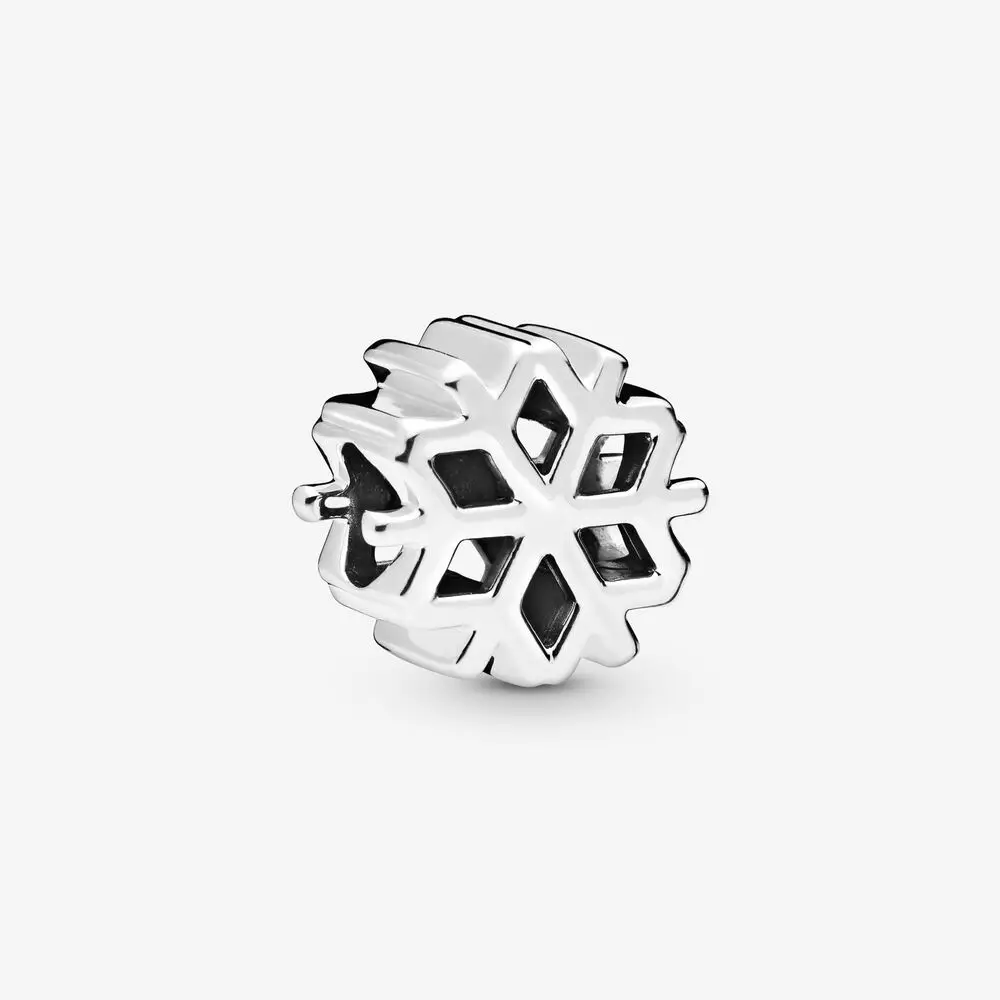 

2021 100% 925 Sterling Silver Polished Snowfalke Charm Sterling Silver fit Original Pandora Bracelets Jewelry Women Gift