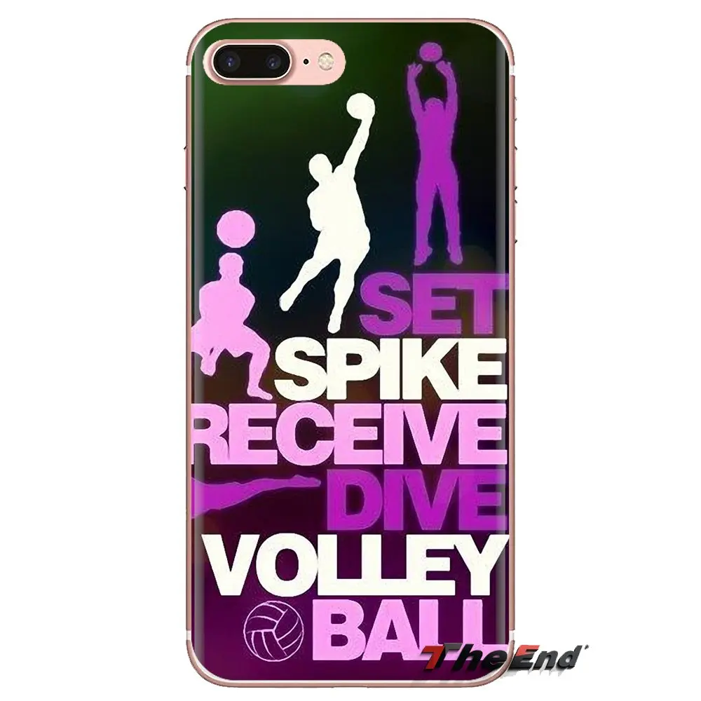 Girls Sports Peace Love Volleyball For iPod Touch Apple iPhone 4 4S 5 5S SE 5C 6 6S 7 8 X XR XS Plus MAX Transparent TPU Housing |