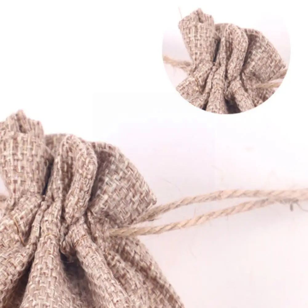 

1pc Jute Bags Christmas Gift Drawstring Pouch Cotton Linen Gift Packaging Bags For Jewelry Candy Storage Bags Sack Burlap B C1t0