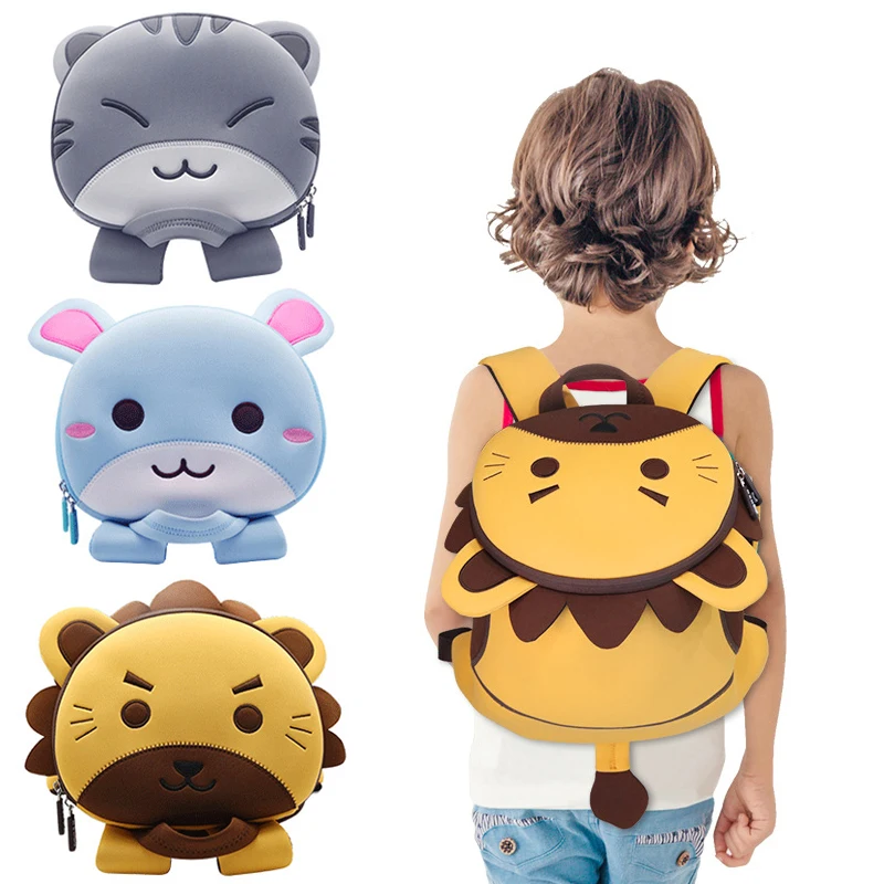 2019 New Children School Backpacks Cartoon Lion Kids School Bags for Girls Boys Toddler Child Animals Backpacks Mochila Escolar