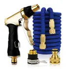 Шланг для садовой воды, растягивающийся двойной металлический разъем, пвх катушка высокого давления, волшебные водяные трубы для садовой фермы, орошения, мойки автомобилей