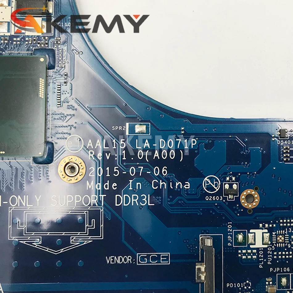 Akemy материнская плата для ноутбука DELL Inspiron 5559 i7-6500U CN-086V8H 086V8H LA-D071P SR2EZ DDR3L