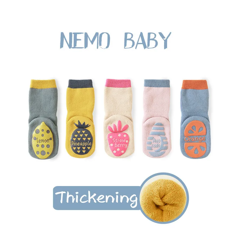 3Pcs 0 to 5 Yrs Cotton Children Anti-slip Socks For Boys Girl Low Cut Floor Kid Sock With Rubber Four Season Newborn | Детская одежда и