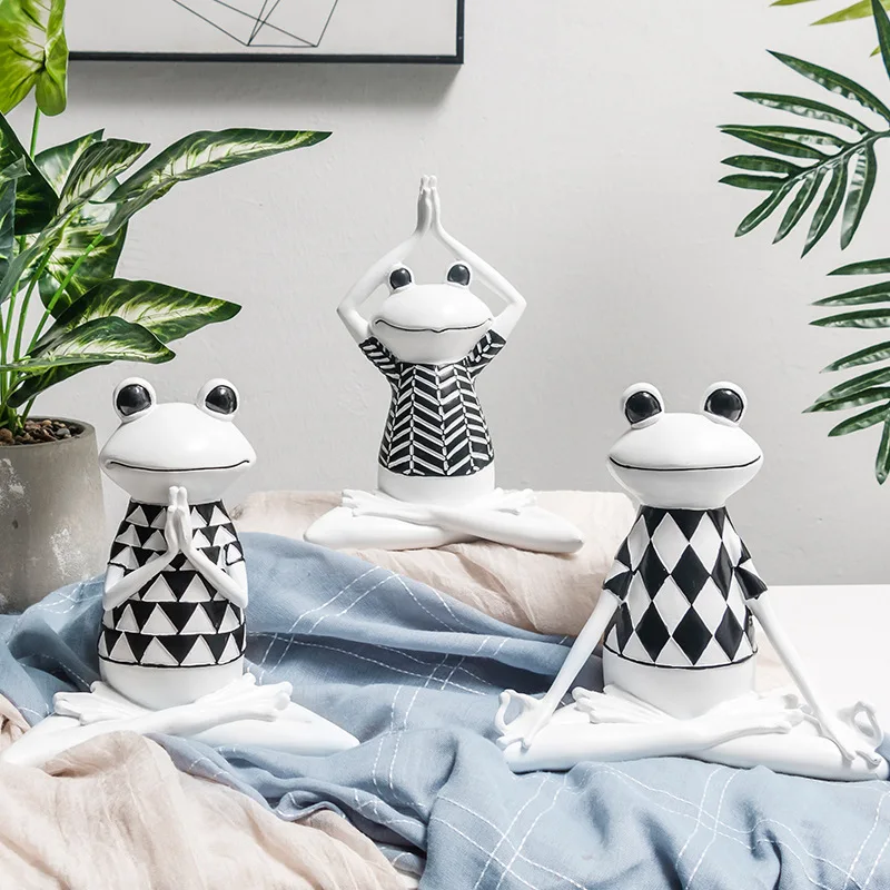 

Креативные 3D фигурки лягушки для чтения йоги, скандинавские забавные фигурки лягушки из смолы, фигурки, украшения для сада, украшения для до...