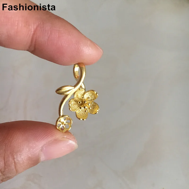 8 pcs - 18*25mm Brass Flower Charms Casted Filigrees with Needle For Bead Gold-color Silver-color DIY Supplies -HY | Украшения и