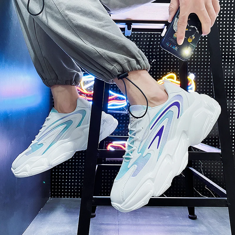 

2021New Mens Shoes Casual Male Sneakers Hip Pop Stylish Chaussure Homme Man Mesh Shoes for Men Trainers Breathable Walking Sport