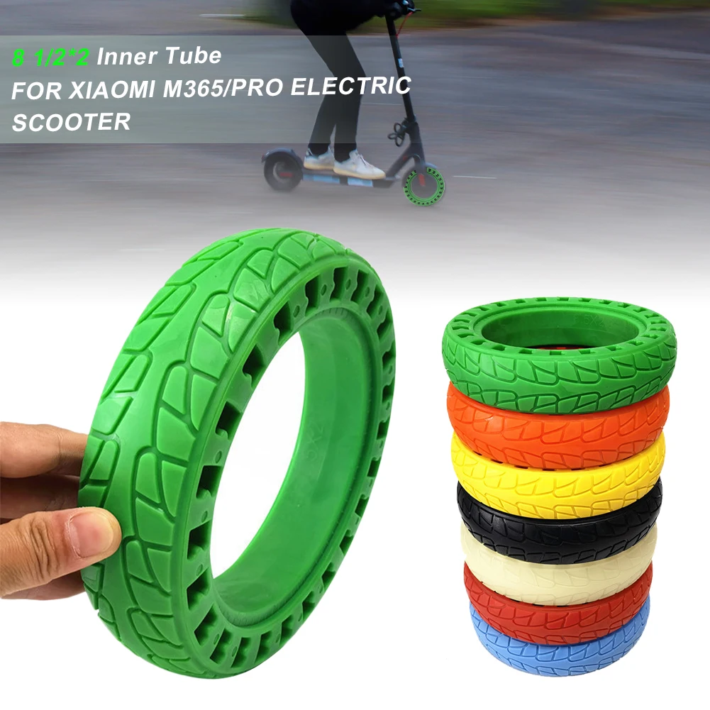 

Electric Scooter Noctilucous Rubber Tire 8 1/2*2 Solid tire Shock Absorber Tyre for Xiaomi M365/PRO Electric scooter Accessories