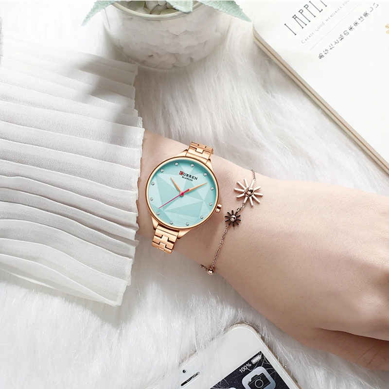 

CURREN 9047 Fashion Casual Women Watches Top Luxury Brand Ladies Quartz Watch Stainless Steel Wristwatch Relogio Waterproof Girl