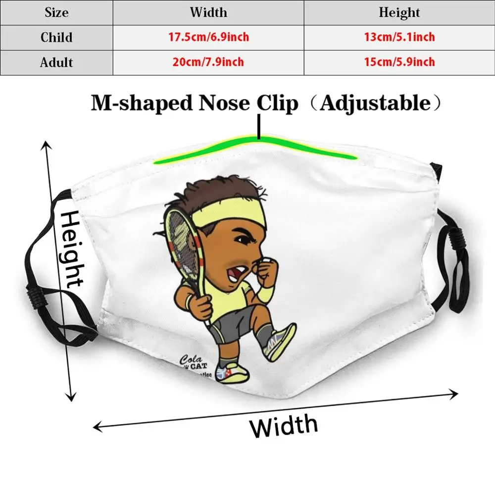 Моющаяся маска для лица с принтом Rafael Надаль от пыли тенниса Pro World 1 АТФ Рафа