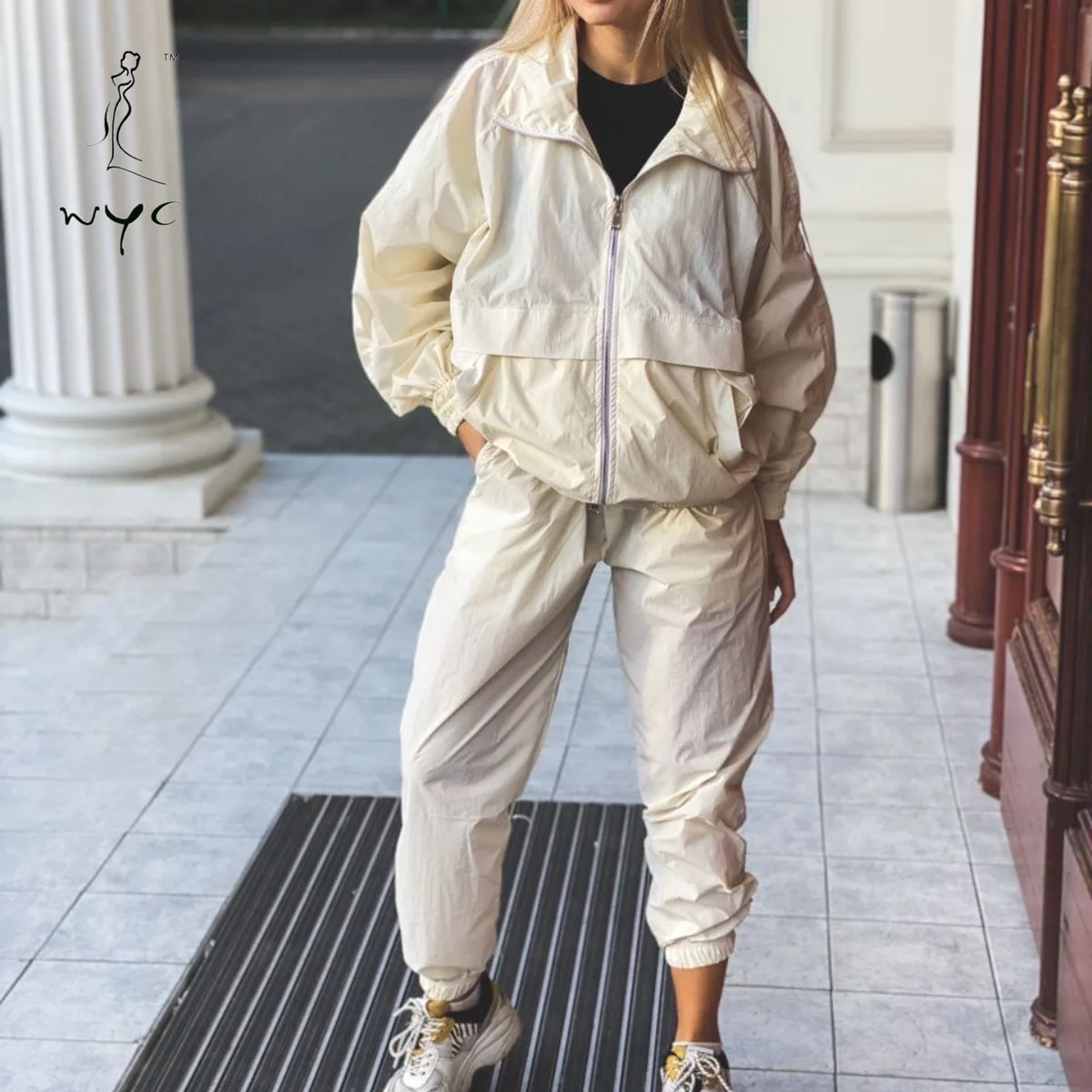 

Hot Sports Style Leisure Casual Women Clothing Sets Tracksuit 2 Piece Set Spring Female Solid Long Sleeve Zipper Trend Loose