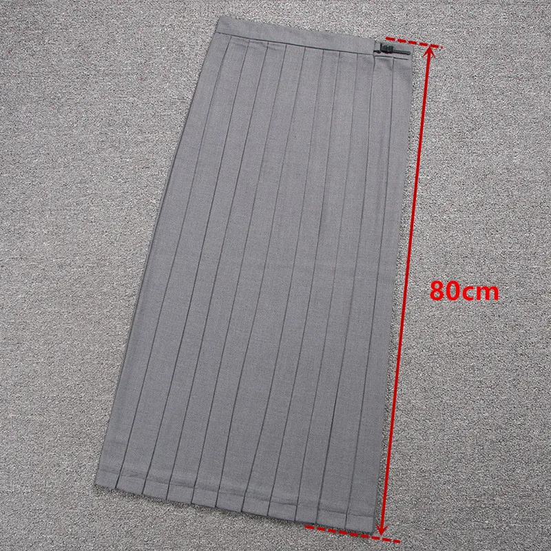 Gray 80cm Школьные платья матросский костюм Простой плиссированный юбка Jk униформа косплей колледж Средний Школьный костюм черный синий серый короткая юбка - Цвет: Gray 80cm