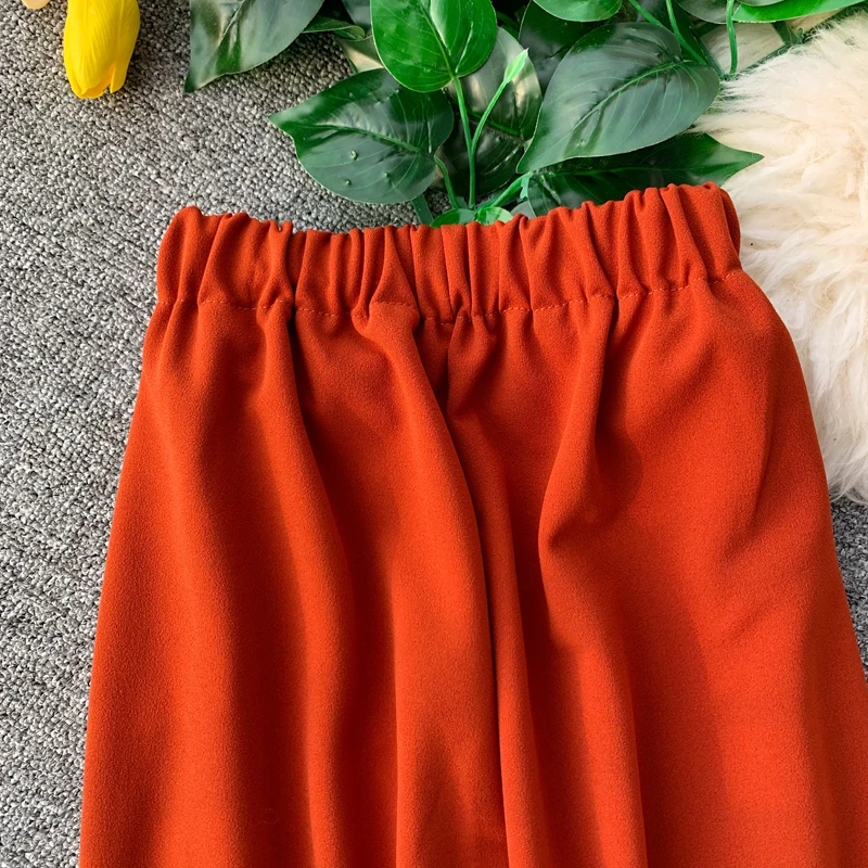 ALPHALMODA модный костюм с длинными рукавами пуловер пояс-кушак наряд+ расклешенные ноги дамы 2 шт брюки костюмы сплошной осенний комплект одежды