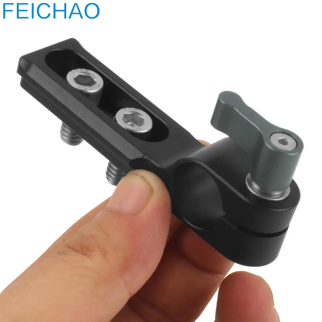 

Standard Rod Clamp Single Hole 15mm with NATO Safety Rail 1/4 Screws Quick Release Universal for DSLR Camera Cage Rig Top Handle