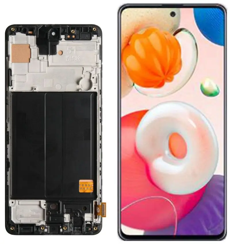 Montaje de Sensor digitalizador para m&oacute;vil, pantalla LCD con marco para samsung Galaxy A51, A515, A515F, A515F/DS,A515FD, A515F-1