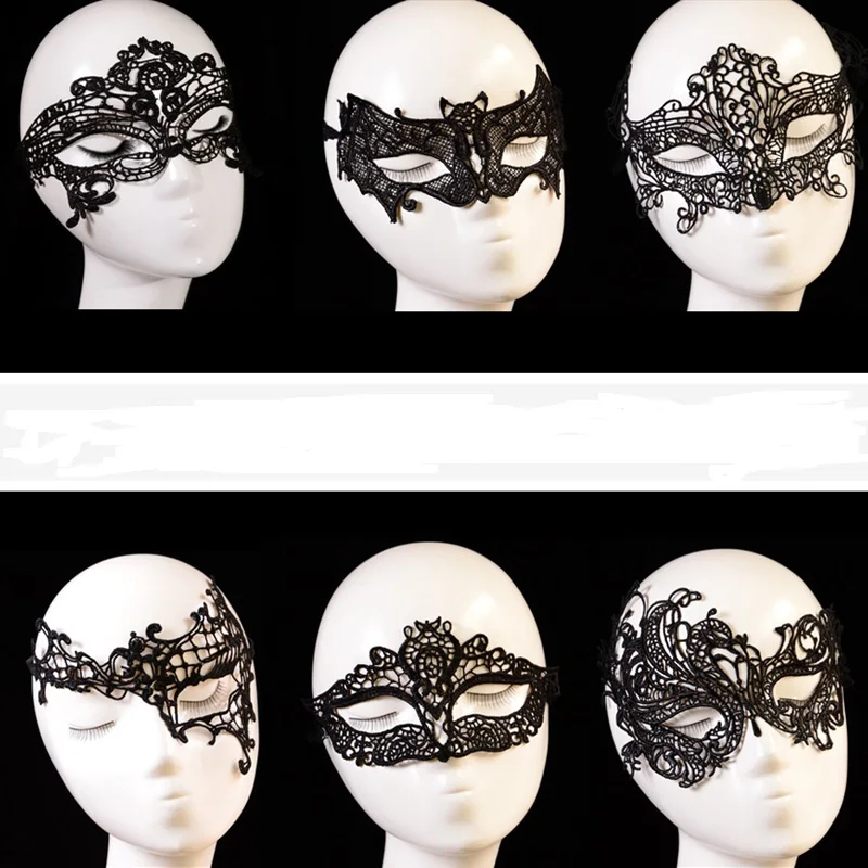 Современные Черные пикантные Маскарадная маска из кружева для костюм на