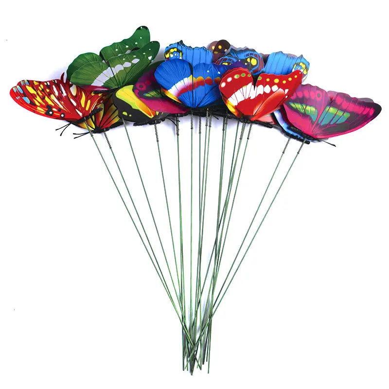 10 шт. горшок бабочек садовый красочные причудливые колья бабочки уличный декор