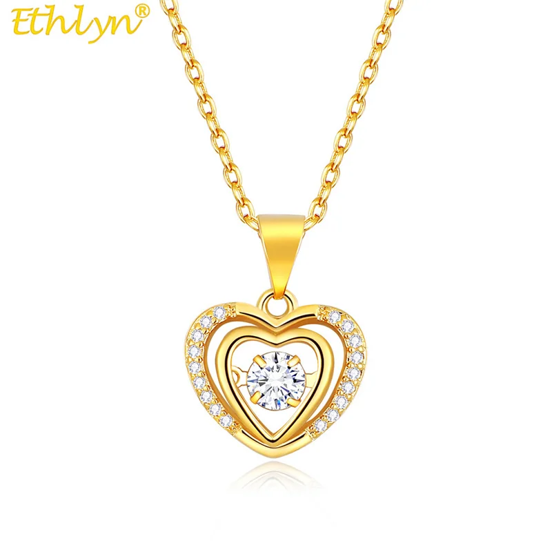 Ethlyn Love ювелирные изделия золотого цвета кулон в форме сердца из циркония