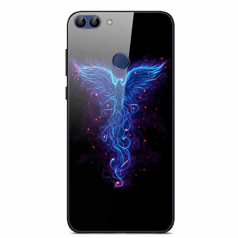 Чехол из закаленного стекла для Coque huawei P Smart, мягкий бампер, 3D печать, Funda для huawei P Smart, FIG-LX1 чехол для телефона - Цвет: 22