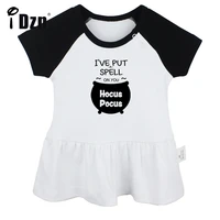 idzn summer new ive put a spell on you hocus pocus baby girls cute short sleeve dress infant pleated dress soft cotton dresses