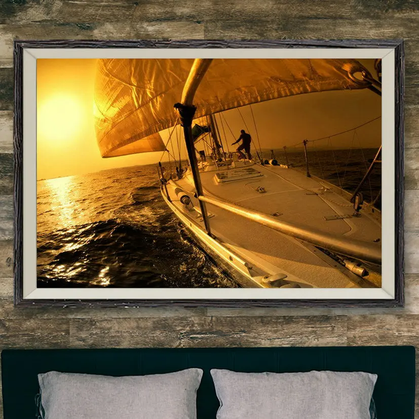 

295 яхта, Парусный морской закат, Спортивная фотосессия, искусство, украшение, подарок
