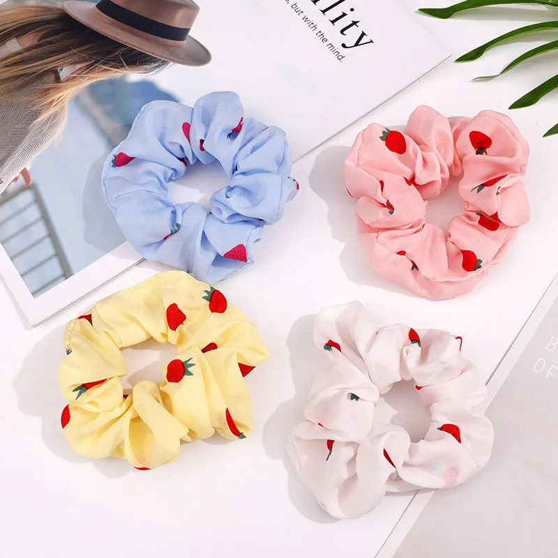

Women Scrunchie Elastic Band Ponytail Holder Organza Embroidery Flower Chiffon Avocado Dot Lady Girl Hair Circle Rope Wholesale