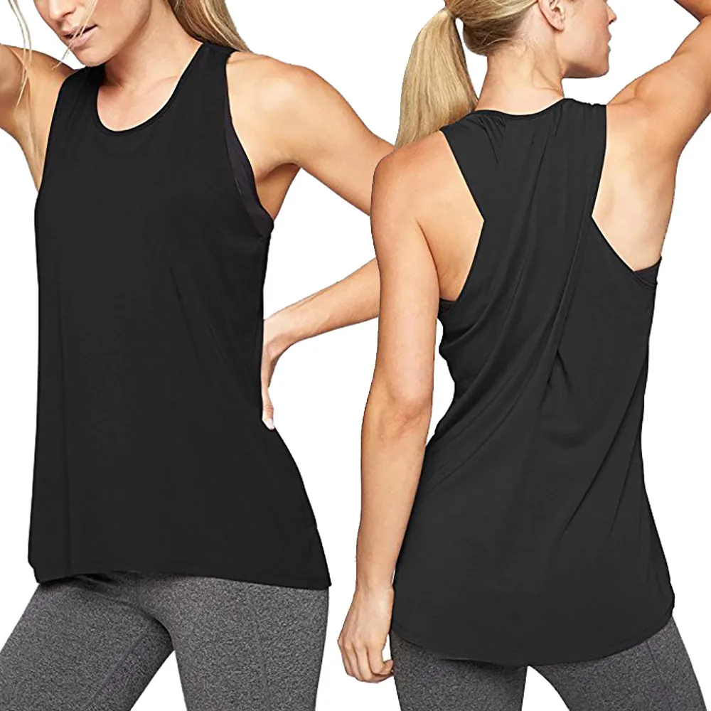 Женская майка без рукавов для занятий йогой Спортивная женщин фитнеса