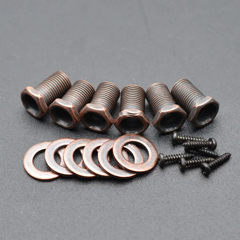 6 stücke kleine platz tasten versiegelt bronze gitarre tuning peg locking maschine kopf für akustische elektrische gitarre guitarra zubeh