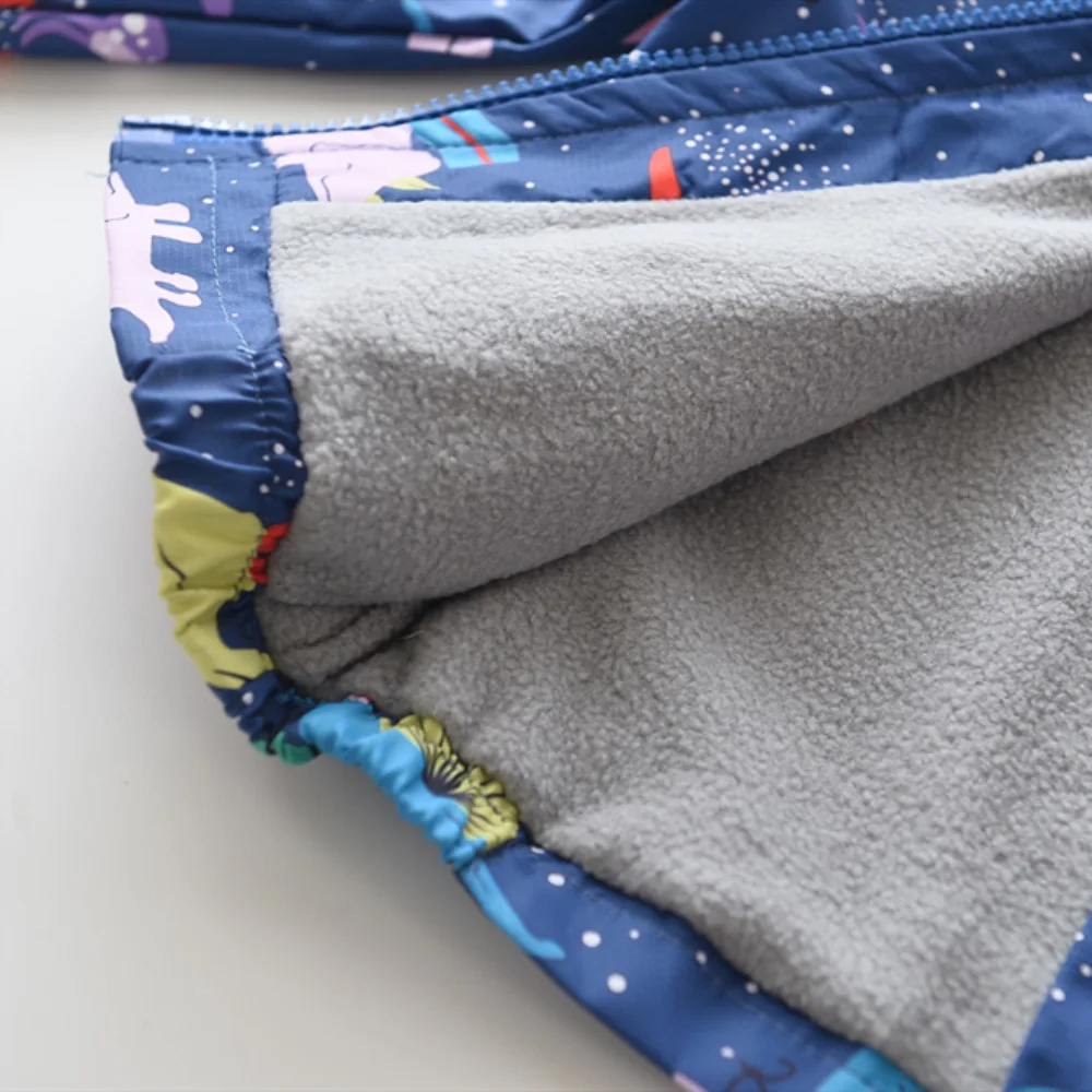 Осенняя ветровка для маленьких девочек с рисунком динозавра бархатная Детская