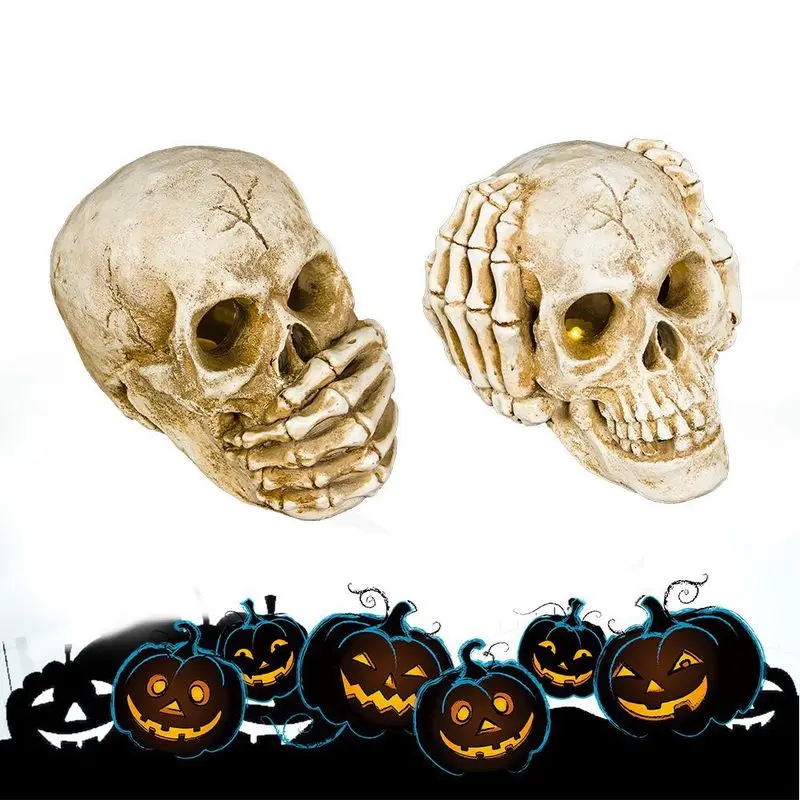Украшения в виде черепа на Хэллоуин поделки из смолы модель ископаемого скелета