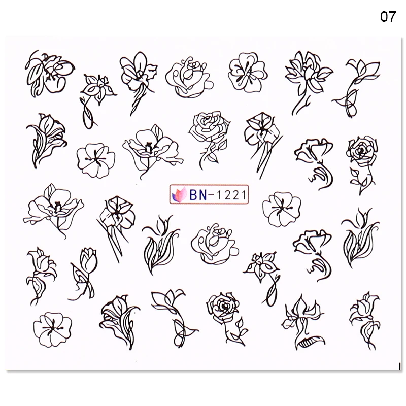 Переводные наклейки для ногтей цветочные водные переводные с рисунком