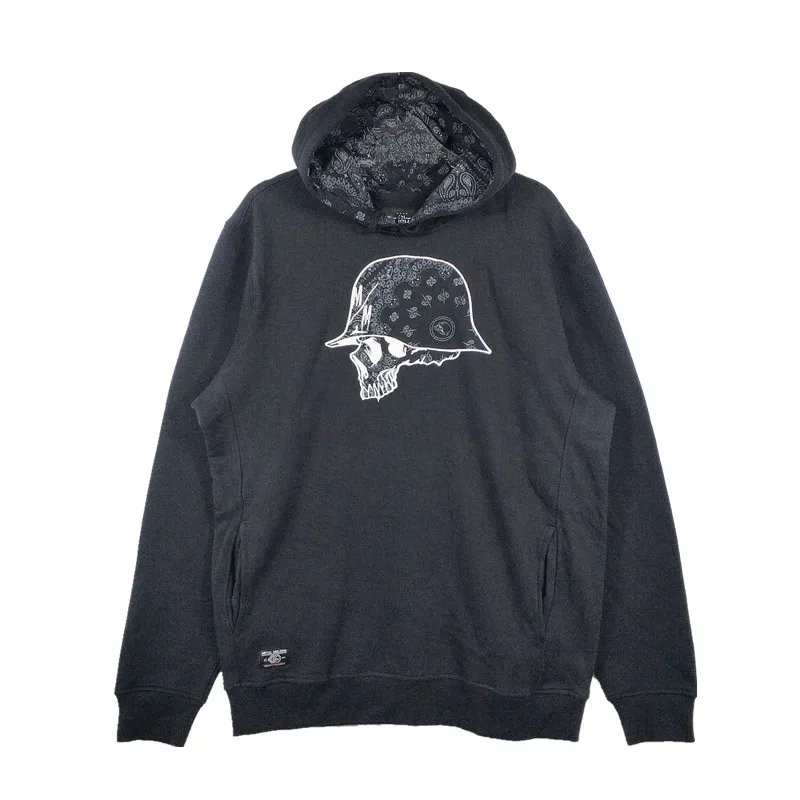 Мужской мотоциклетный пуловер с аппликацией черепа толстовка капюшоном |