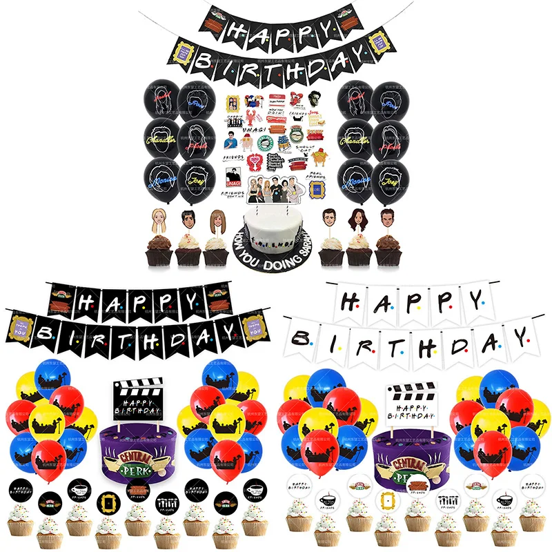 

TV Show Friends Party Balloons Friends Theme Birthday Banner Cake Topper Latex Ballons Birthday Party Decorations Supplies