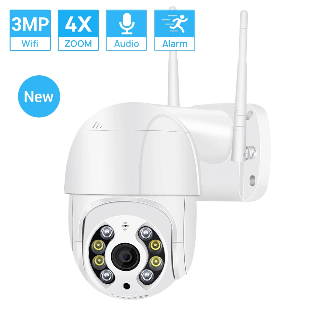 

3MP ICSEE Wifi Camera Super Mini PTZ ONVIF Wireless IP Camera AI Human Detection Auto Tracking Colorful Nightvision H.265X