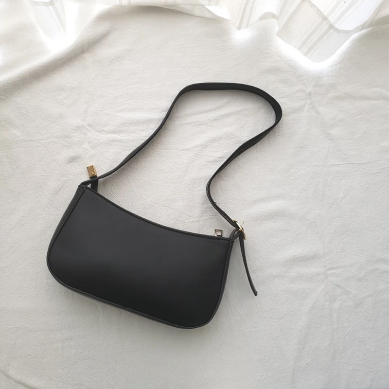 

Soft PU Leather Women Yellow Underarm Bag Retro Solid Color Ladies Baguette Handbags Fashion Design Girls Small Shoulder Bags