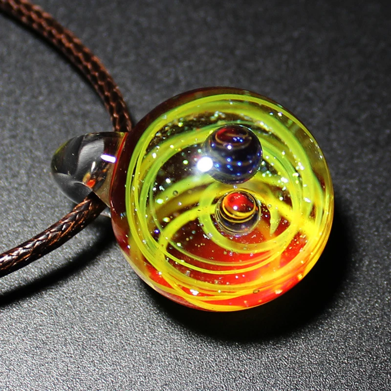 Кулон стеклянный с веревкой для мужчин и женщин ювелирное изделие в стиле