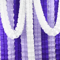 6pcs purple white hanging garlands four leaf tissue paper flower garlands reusable party streamers for party wedding decorations