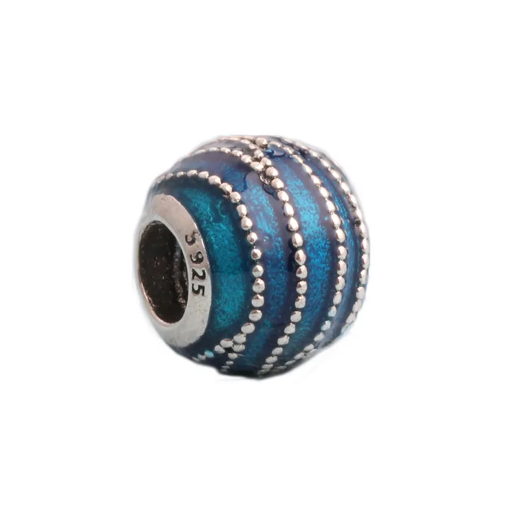 

Bewill Authentic 925 Silver Blue vortex beads Fit Original charms Bracelet Necklace Pendant