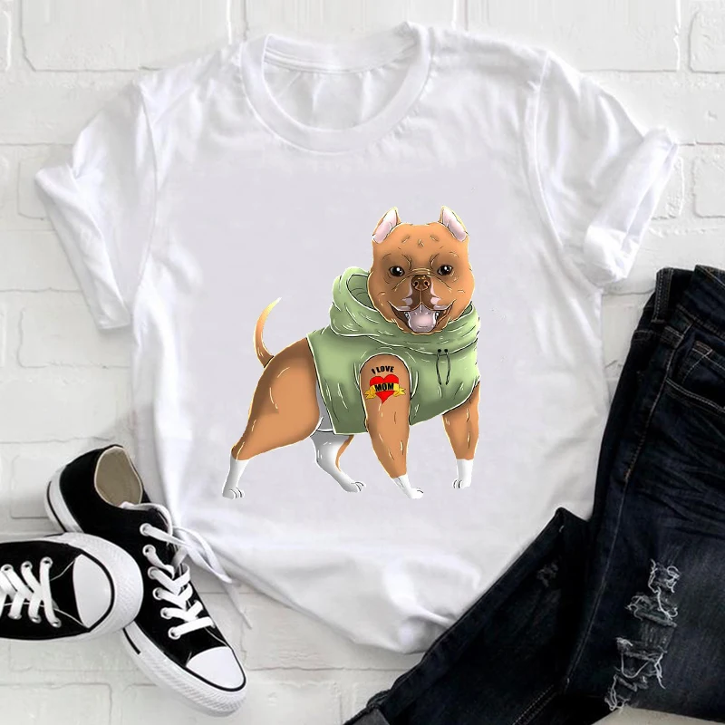 

Women Cute Dog Mom Sweet Fashion Clothing Casual Printing Animal Clothes Print Tshirt Female Tee Top Ladies Graphic T-shirt