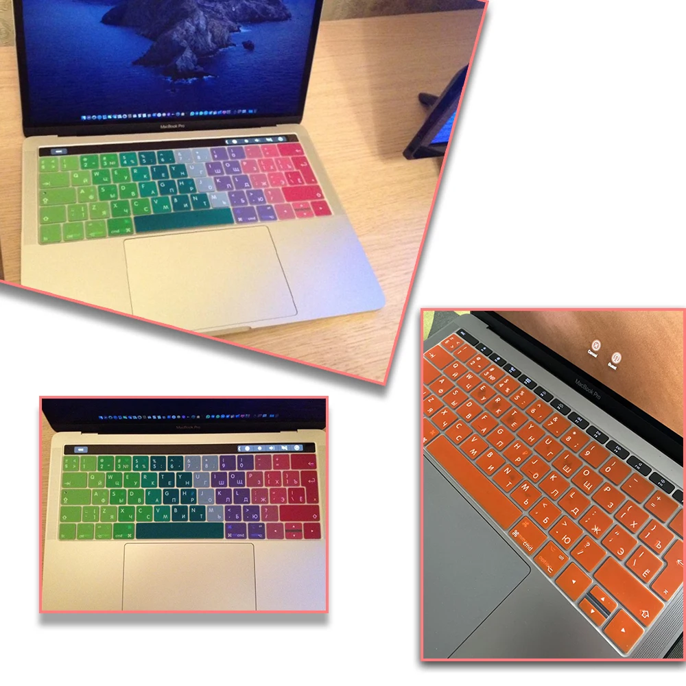 Чехол для клавиатуры EU Enter русский + английский Macbook Pro13 15 дюймов touchbar