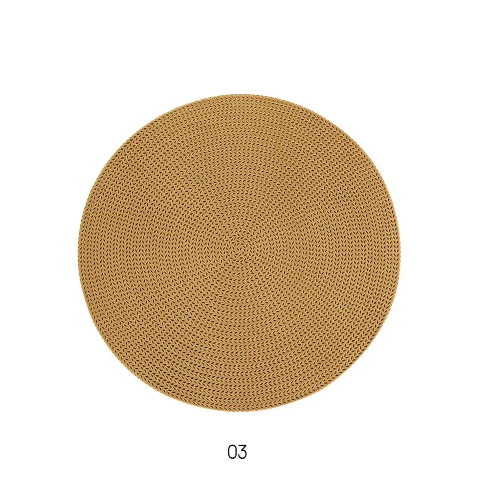 4 Styles 38cm Hotel Restaurant Round PVC Placemat Cocktail napkin Napkin Nordic Anti-scalding Insulation Table Mat Steak Pad - Цвет: Bronze