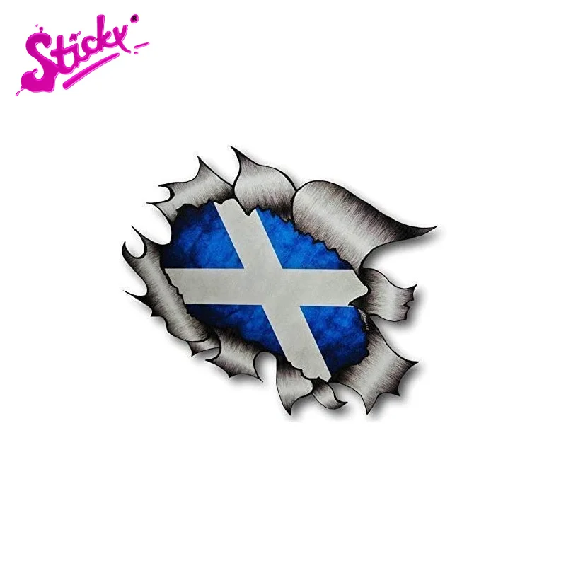 Липкие рваные металлические автомобильные наклейки Saltire шотландский Флаг