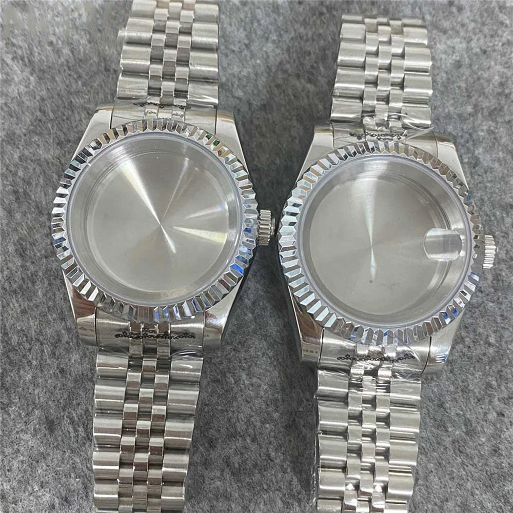 

Watch Case+Strap 39mm Dense Bottom Stainless Steel Shell for NH35/NH36 Movement